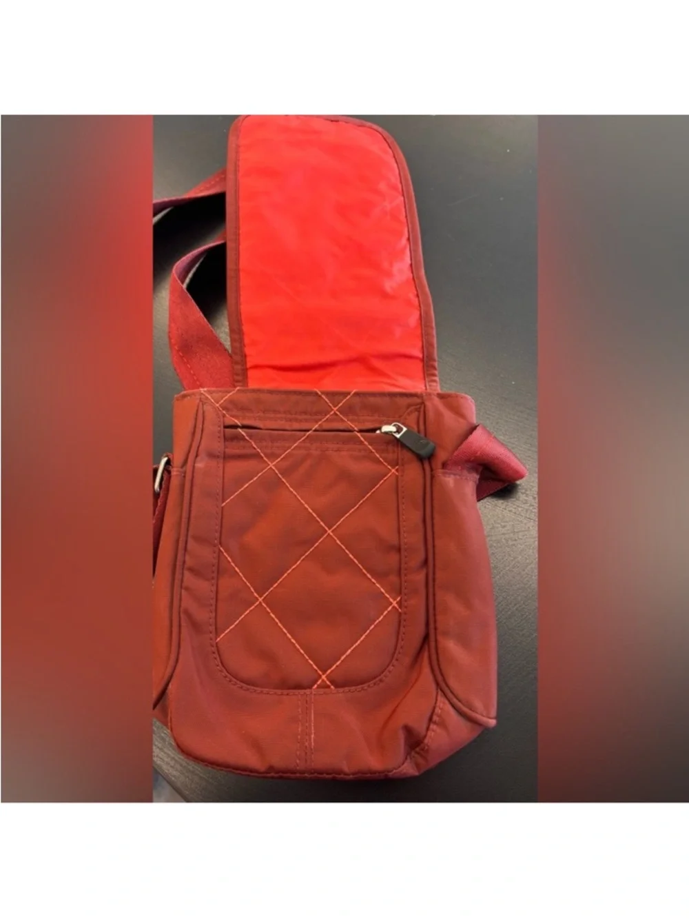 The North Face Quilted Maroon Crossbody Bag for Women - Picture 2 of 5